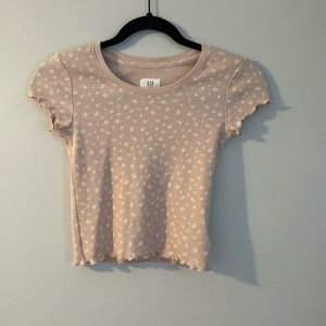 Blush Pink Gap Teen Cropped Tee